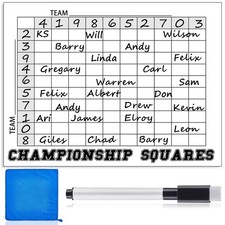 100 Football Squares Board Dry Erase - 24 x 36 Inch Reusable Office Pool...