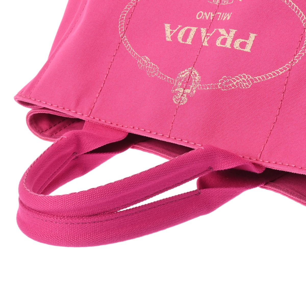 PRADA Canapa Tote Pink Women s Canvas Handbag AB Rank Used  from japan thumbnail 3