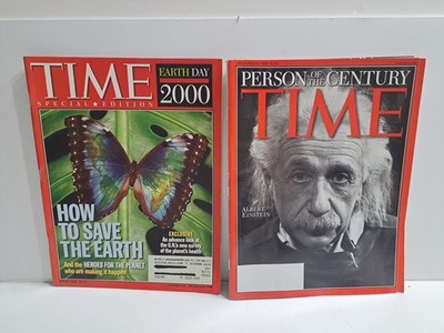 Set Of 2 Vintage TIME Magazines Albert Einstein, How To Save The Earth