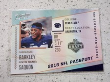 Saquon Barkley - 2018 Panini Prestige Passport  Rookie Card - #PP-SB. rookie card picture