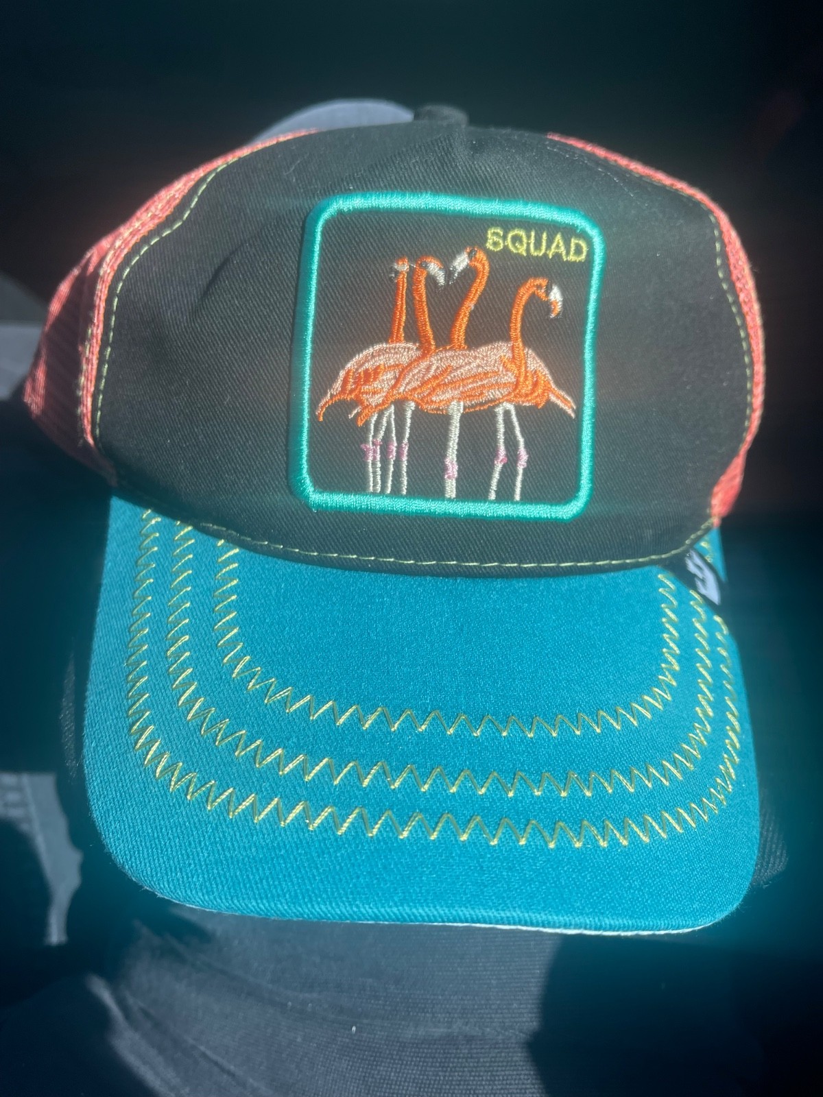 Goorin Bros Flamingo Squad Trucker Multi Color Hat Cap Adjustable Snap Back fits