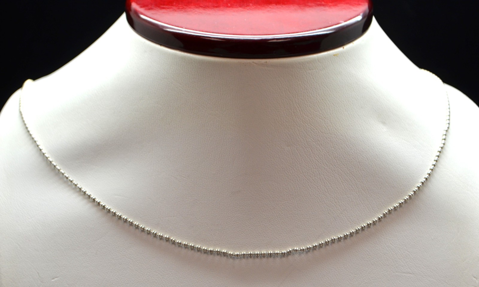 Sterling Silver Classy Split Beaded Chain Necklac… - image 1