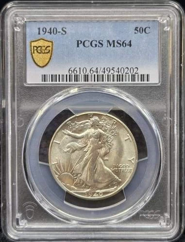1940-S 50C  Walking Liberty Half Dollar PCGS MS64
