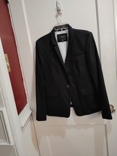 J CREW LADIES SIZE 14 BLACK WOOL BLAZER