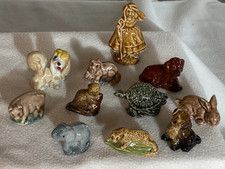 Vintage Wade Whimsies Job Lot of 11 Figurines incl Turtle Fish Leopard Elephant