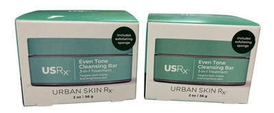 Lot of 2 (2.0oz each) Urban Skin Rx Even Tone Cleansing Bars 3-in-1 Treatment