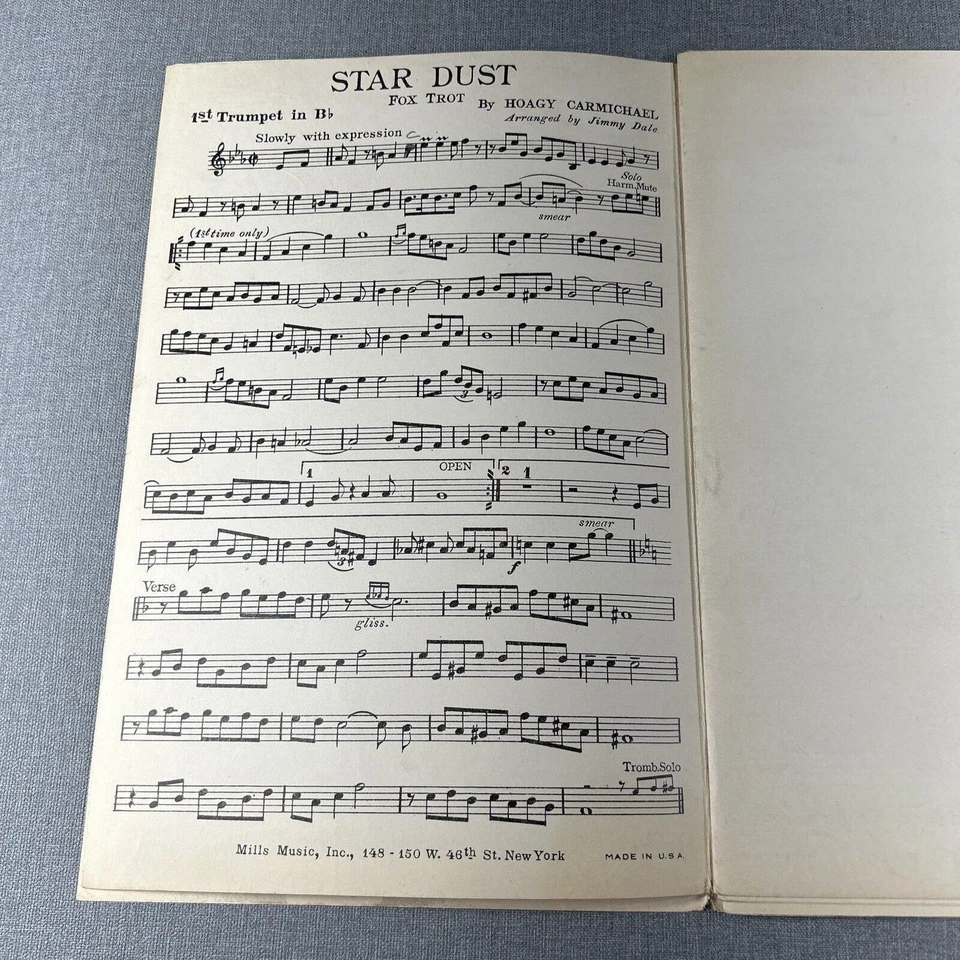 Star Dust by Carmichael & Parish Mills Music Songs Sheet Music Vintage - Image 3 of 4