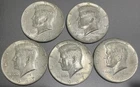 5 Coins ~ Kennedy Half Dollars ~ 1967 ~ Philadelphia Mint ~ 40% Silver