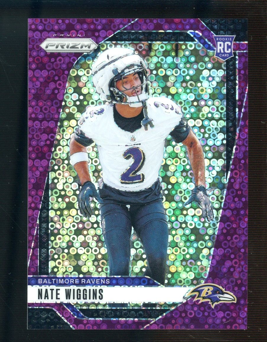 2024 Panini Prizm Purple No Huddle SP 45/49 #380 - Nate Wiggins RC
