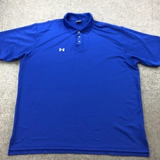 Under Armour Polo Shirt Mens 2XL Royal Blue Performance Golf Moisture Wicking