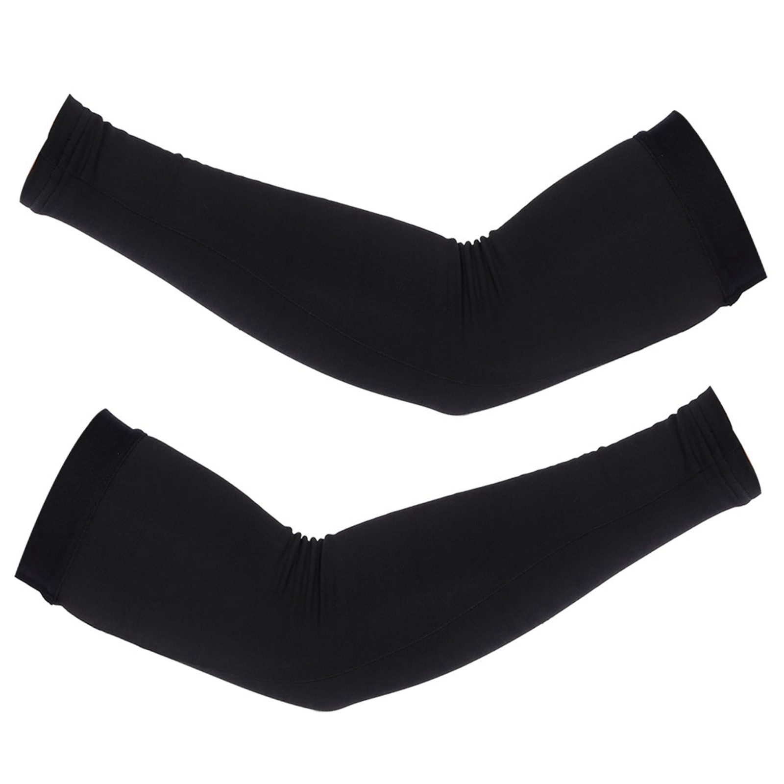 (Black M)Cycling Windproof Fleece Arm Warmers Outdoor Sports Armeeves|