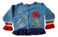 Hanna Andersson cardigan 100 cotton floral ruffle hem sweater kids girls