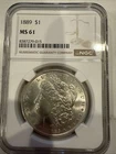 1889 MORGAN DOLLAR NGC MS61