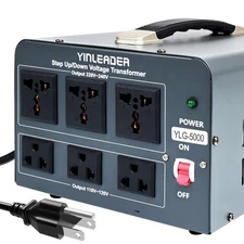 5000 Step Up/Down Transformer Converter 110/120 Volt - 220/240 Volt w/US Powe...