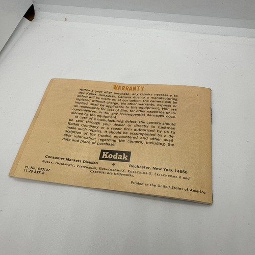 Kodak Instamatic X-35 Film Camera Instruction Book Only, Good Condition - Picture 3 of 3
