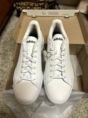 adidas Advantage 2.0 Men s Low Top Lace-Up Sneakers White/Black NEW WITH BOX