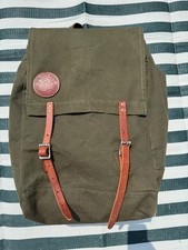 DULUTH ZAINO CIBO SACCO tela e pelle zaino CANOA Portage MN USA verde GRANDE
