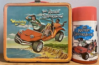 1976 Aladdin Krofft SuperShow Metal Lunchbox & Thermos