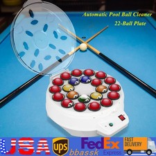 110V Automatic Pool Ball Cleaner/Snooker Polisher w/ Steel Brush fit 22 Ball