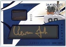 Aaron Judge 2020 Panini Immaculate Clutch Patch Autograph Card #C-AR 4/15