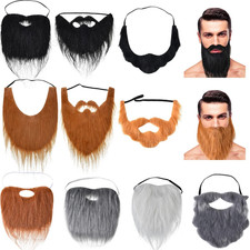 10 Pcs Fake Beards Costume Old Man Mustache for Small, Multicolor