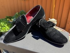 Dolce & Gabbana Black Velvet Loafers with Bow Men's US 6 / EU 40 – Made in Italy