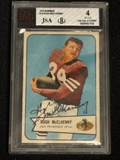 HUGH McELHENNY 1954 Bowman AUTOGRAPHED CARD 49ers JSA AUTO 10!