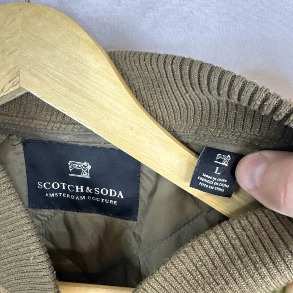 Scotch & Soda Quilted Camo Bomber Jacket Men’s Large Amsterdam Review Sleeve Pic - Image 3 of 4