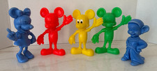 Vintage Lot of 5 Marx Plastic Molded Disney Figures 4-6" Mickey Minnie Dopey