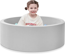 Foam Ball Pit, 35.4"x 11.8" Ball Pits for Toddlers, Soft Round Kiddie Baby Playp