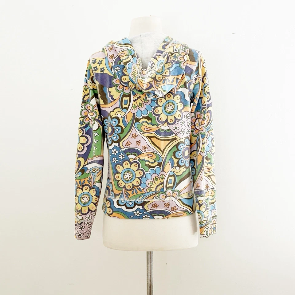 Lucky Brand Vintage Y2K Sweatshirt Size S Hoody Full Zip Groovy Retro - Image 2 of 4