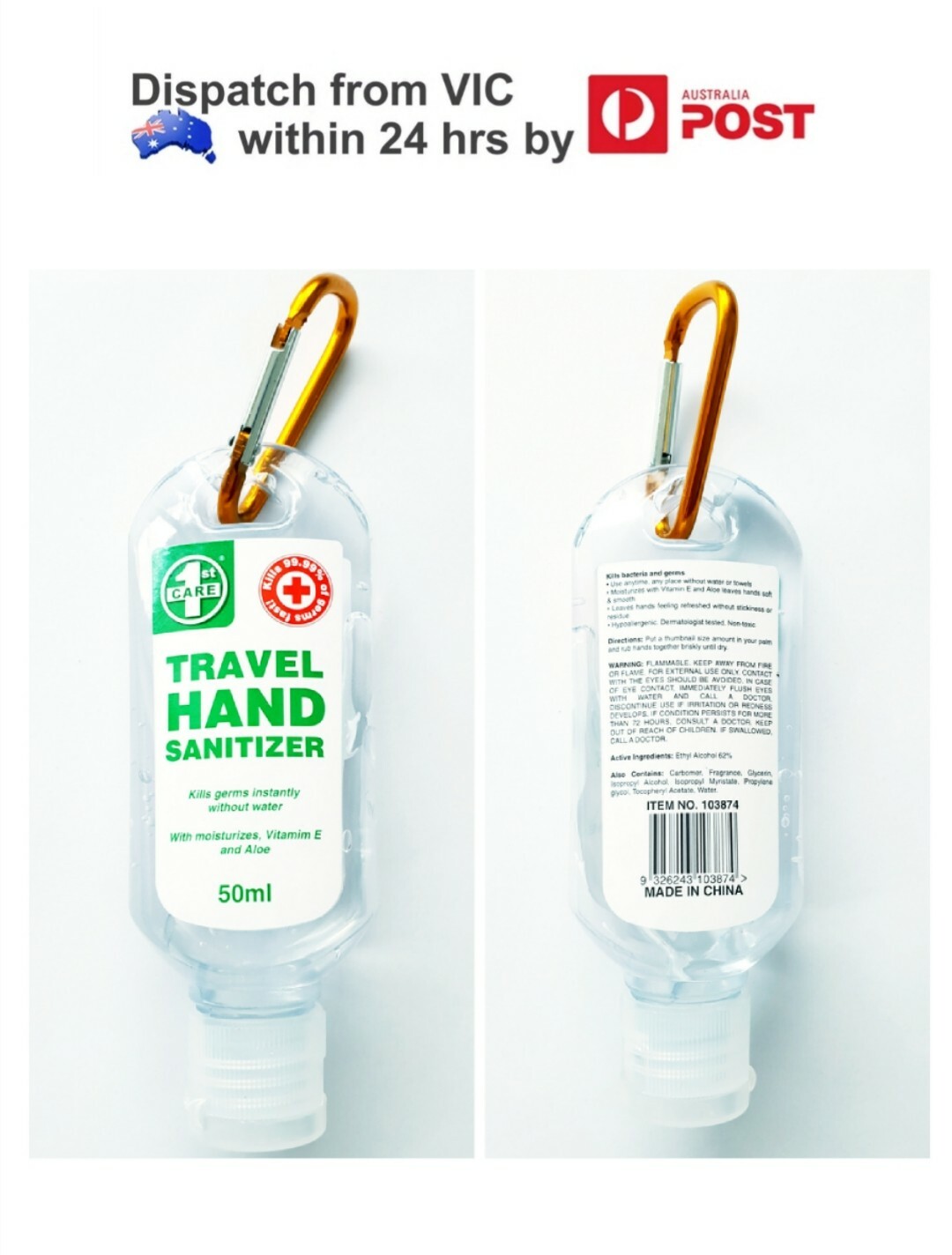 Travel Hand Sanitiser Pocket Antibacterial Sanitizer Cleanser Hand Gel + Clip eBay