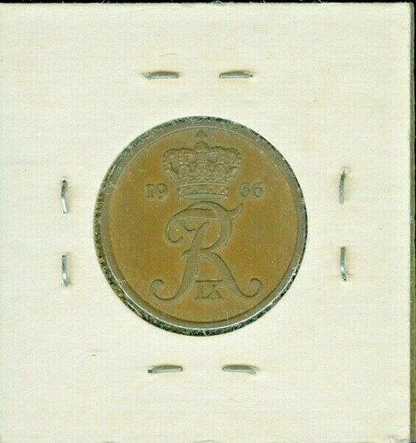 1966 DENMARK 5 ØRE NICE CIRCULATED COIN - Picture 2 of 2