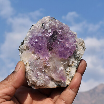 HIMALAYA LEMURIAN SEED NIRVANA ICE AMETHYST QUARZ ELESTIAL CRYSTAL CLUSTER.