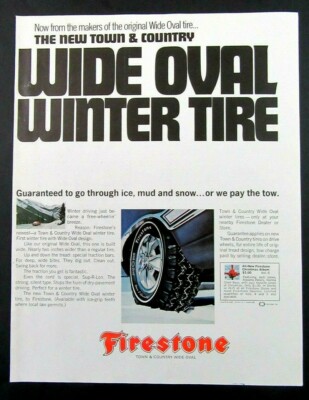 1967 FIRESTONE Town & Country Wide Oval Tire Magazine Ad