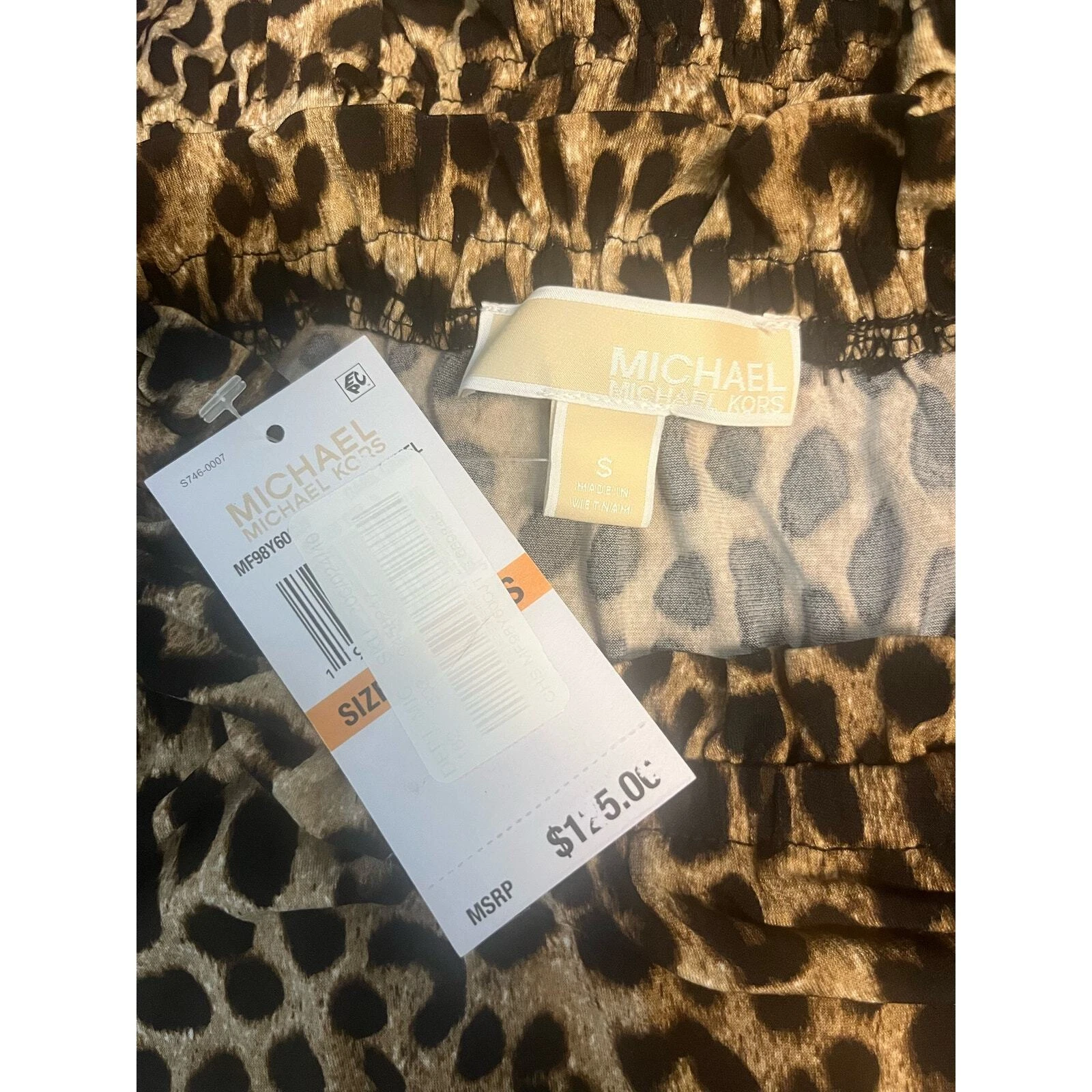 Abito leopardato con stampa animale Michael Kors (taglia small) nuovo con etichette