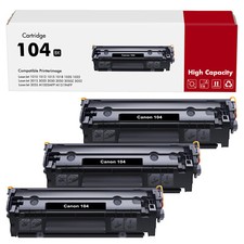 3pk Toner Compatible for Canon 104 ImageClass MF4150 MF4350d MF 4370dn D420 D480