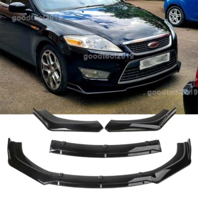 For Ford Mondeo 2010-2018 Front Bumper Lip Splitter Chin Spoiler Gloss Black