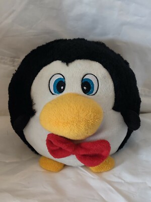 KellyToy Round Penguin Red Bowtie 8'' Plush Toy