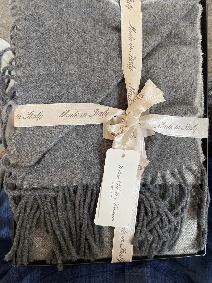 NWT ITALIAN WOOLEN TREASURE MADE IN ITALY CASHMERE WOOL BLEND Gray SCARF |  eBay