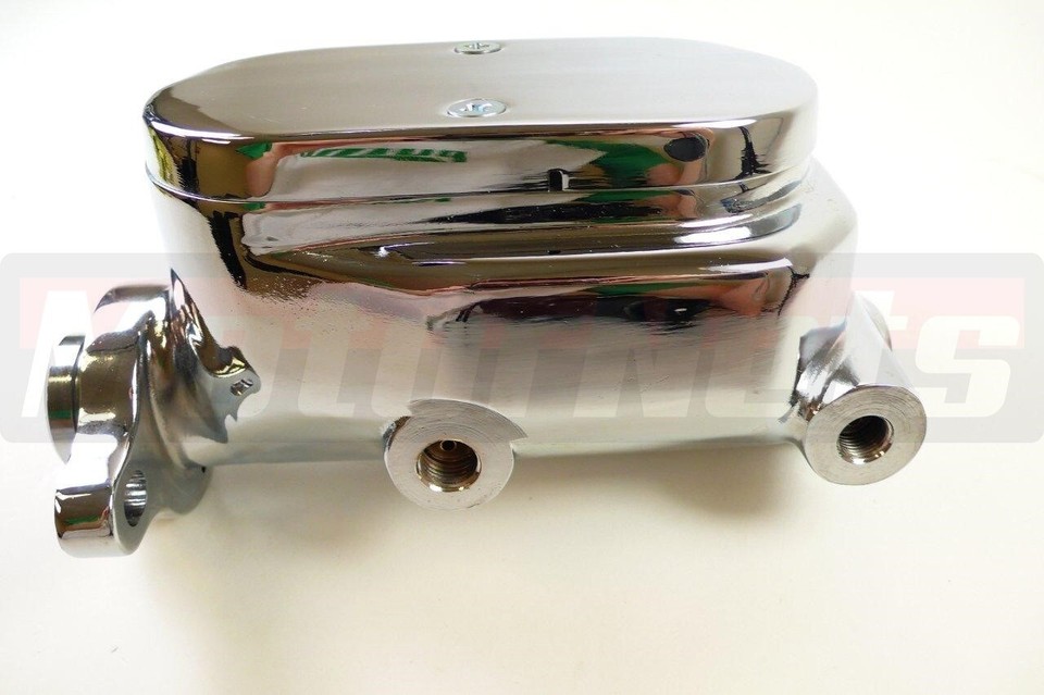 Chrome Cast Aluminum GM Brake Master Cylinder 1" Bore 4 port SBC BBC ...