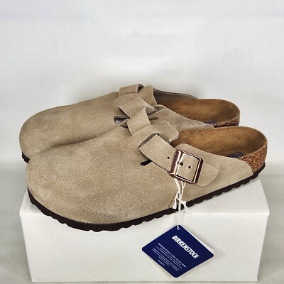 Size 8-8.5 NARROW (EU 39) - Birkenstock Boston Suede - Taupe