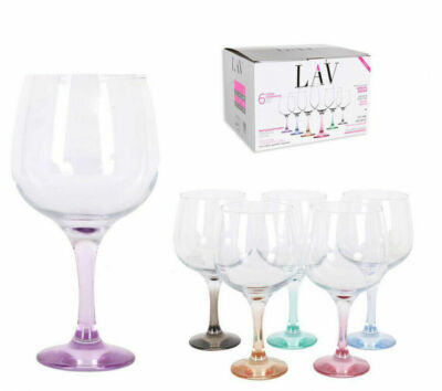 VERSCHIEDENE FARBEN KOMBI LAV 730ml Gin Ballon Cocktail Weingläser PASTELL