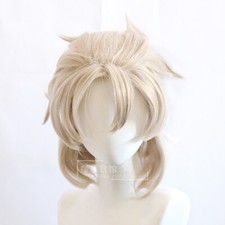Genshin Impact lbedo Cosplay Fluffy Wig Hairpiece Fashion yellow Short Gift