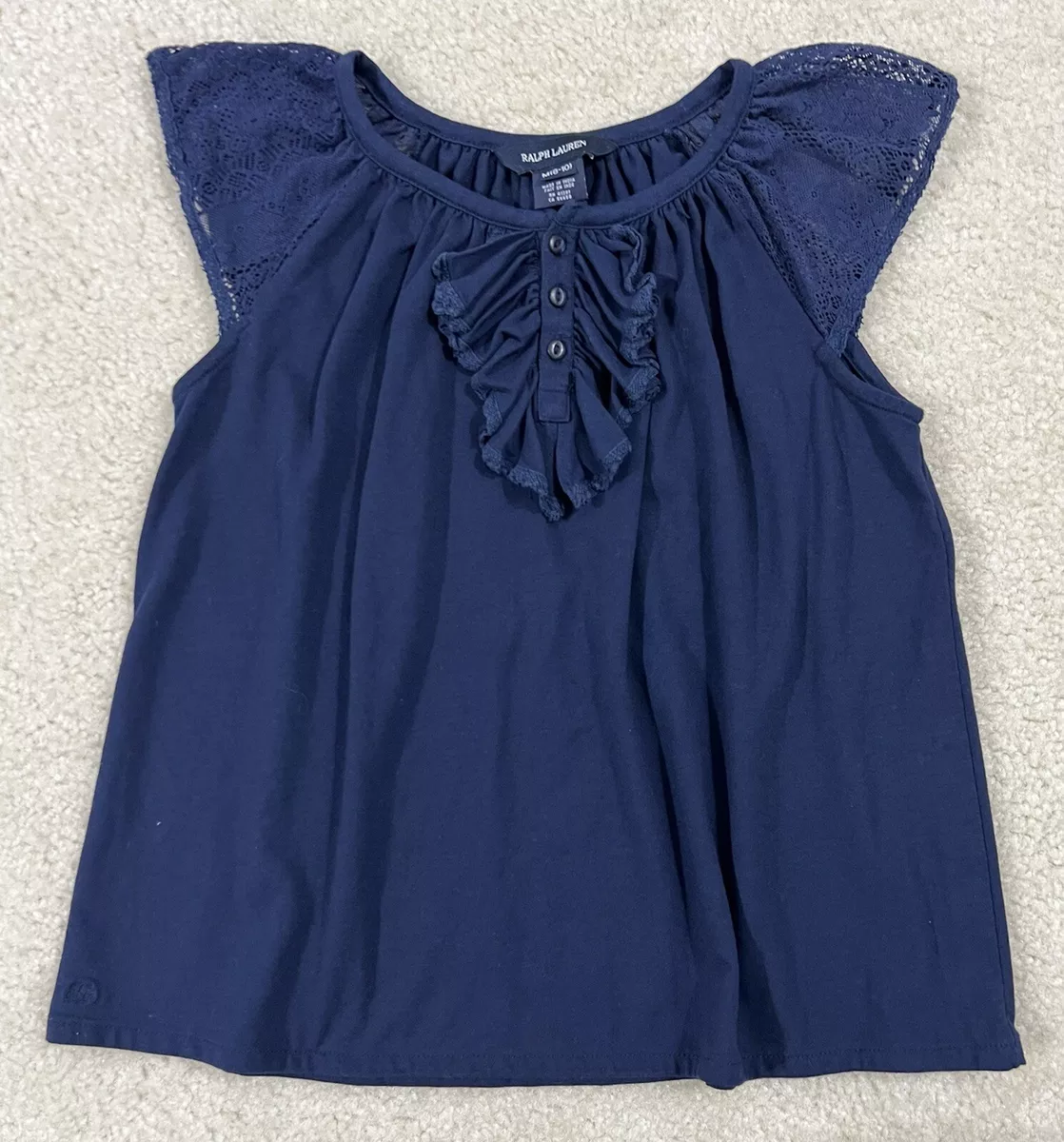 Ralph Lauren Girls Size Medium 8 10 Navy Blue Dressy Casual