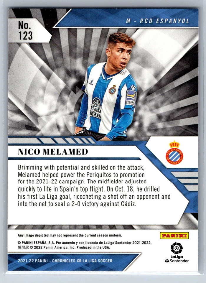 2021-22 Panini Chronicles XR Nico Melamed Rookie Purple Astro Parallel RC #123 - Image 2 of 2