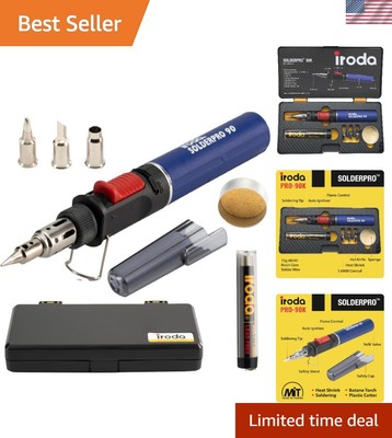SOLDERPRO Butane Soldering Iron Kit Multi-Purpose 3-in-1 25-80W Pro Cordless ...