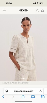 ME+EM TWEED JERSEY SWING TOP