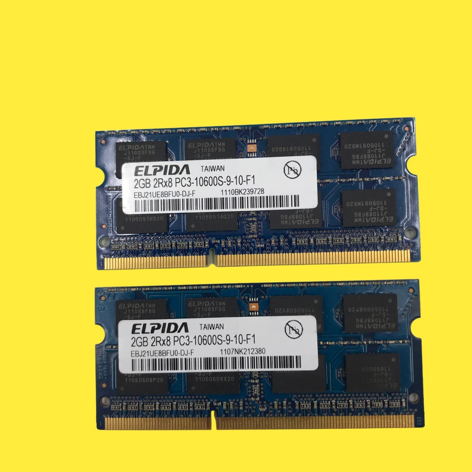 Lot Of 4 Elpida 2GB 2Rx8 PC3-10600S-9-10-F1 EBJ21UR8FU0-DJ-F #055 Z64/103 - Image 2 of 4