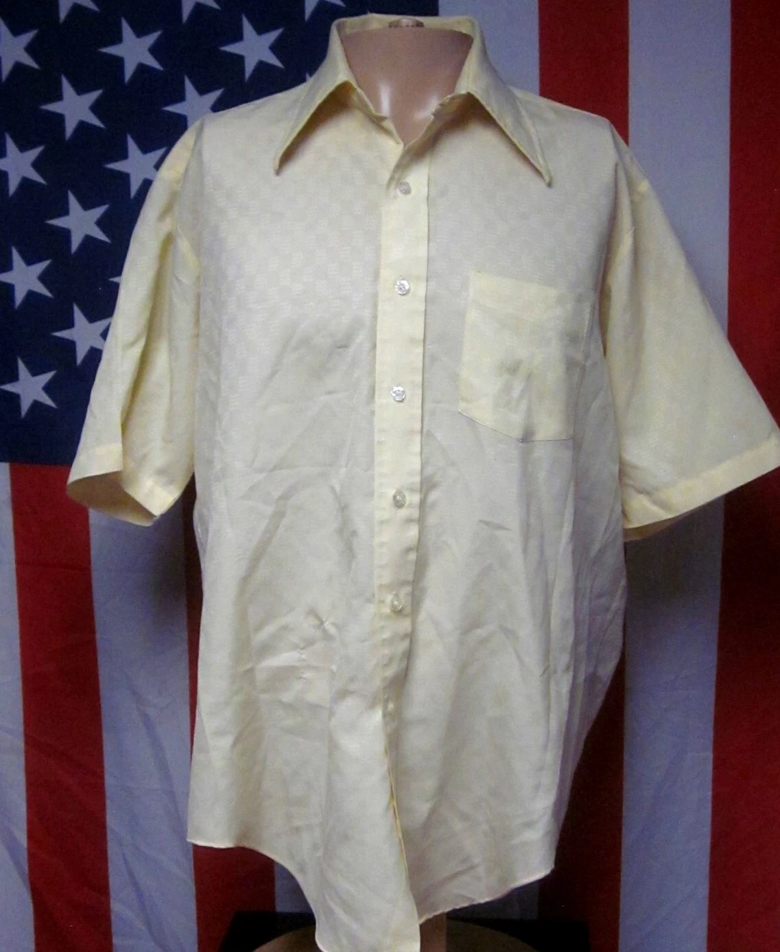 TG&Y SUPREME chemise boutonnée 100 % polyester taille 16,5 presse permanente années 1970